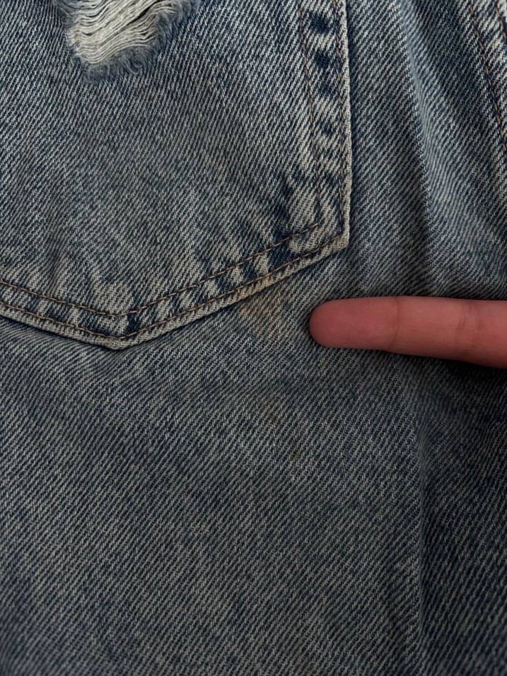 Mavi parçalı Loose Fit Kadın Denim Jean - Görsel 5