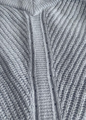 Pudra mavi Triko Kadın Kazak, Salaş, Kayık Yaka - Görsel 5