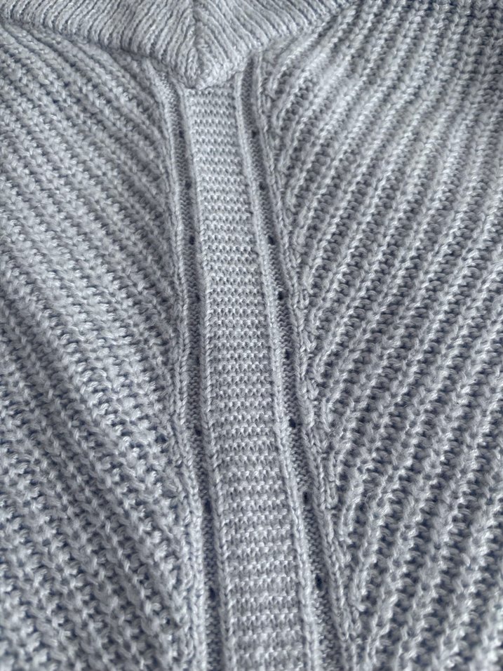 Pudra mavi Triko Kadın Kazak, Salaş, Kayık Yaka - Görsel 5