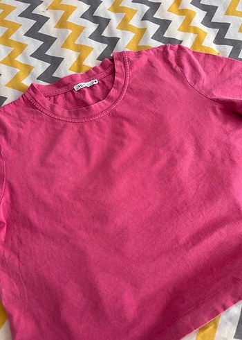 Zara Pembe Kısa Kollu Basic Tişört - Görsel 2