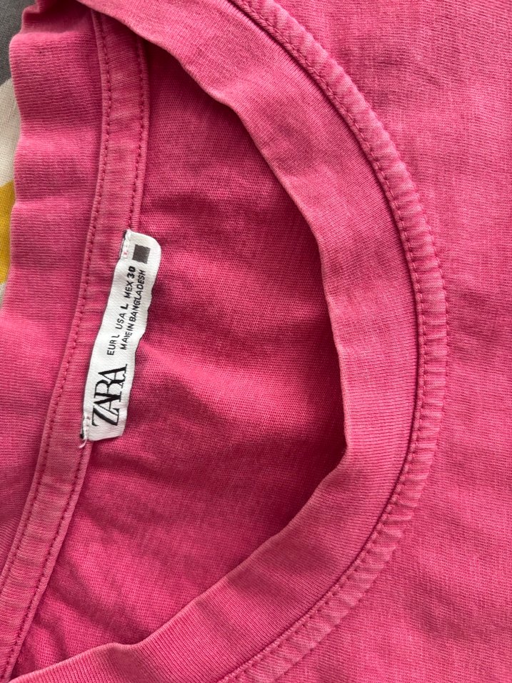 Zara Pembe Kısa Kollu Basic Tişört - Görsel 3