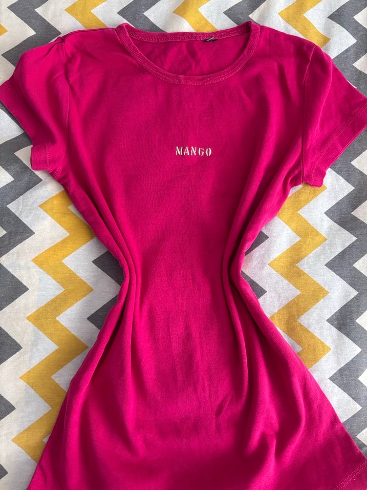 Mango Pembe Kısa Kollu Kadın Tişört - Görsel 2