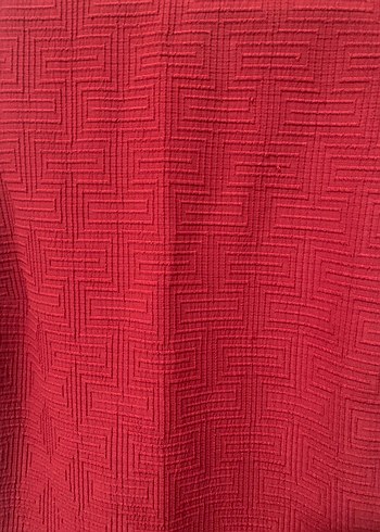 Bordo Midi Kolsuz Pilili Triko Elbise - Görsel 3