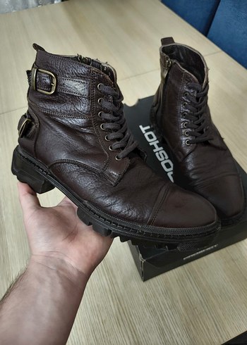 Kahverengi Deri Biker Botlar - Görsel 2