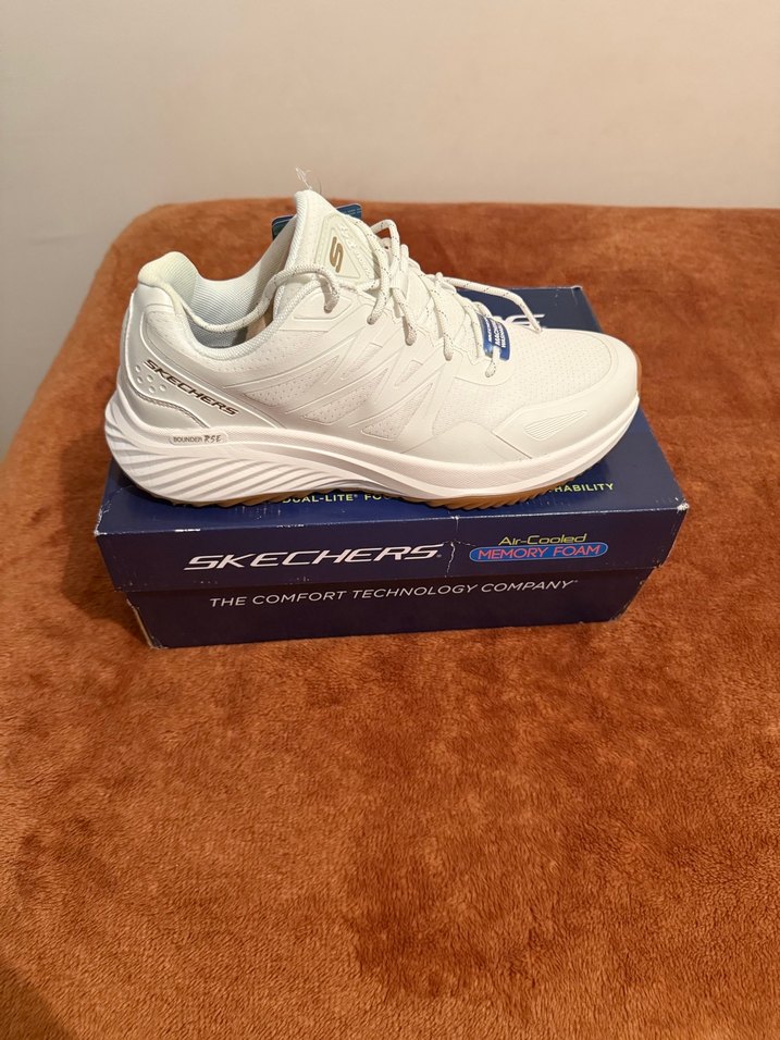 Beyaz Erkek Spor Ayakkabı Velcro Detaylı - Görsel 2