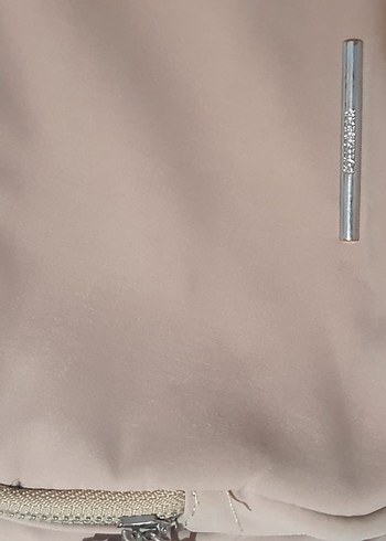 Bej Kadın Sırt Çantası, Tokalı, Minimalist - Görsel 2