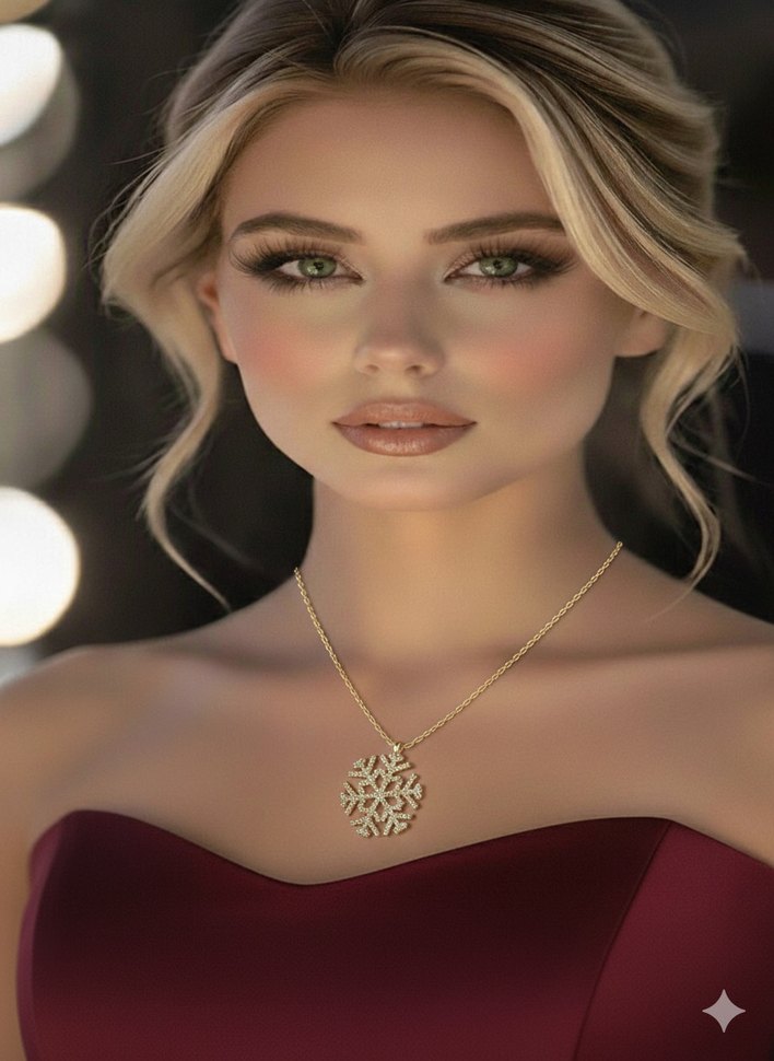 Altın Renkli Mini Zincir Detaylı Kadın Kolye - Görsel 3