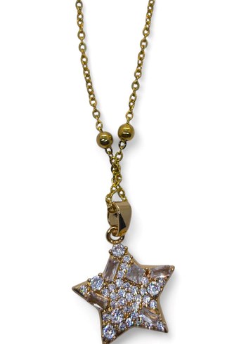 Mini Altın Yıldız Detaylı Kolye - Görsel 2