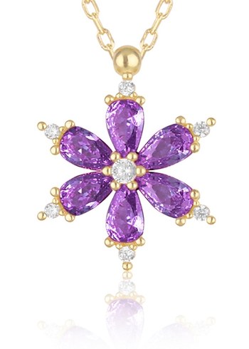 Parlak Mor Pullu Mini Bohem Kolye - Görsel 3