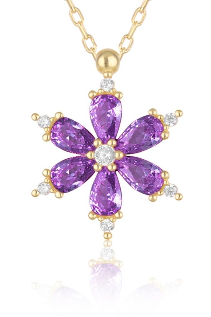 Parlak Mor Pullu Mini Bohem Kolye - Görsel 3