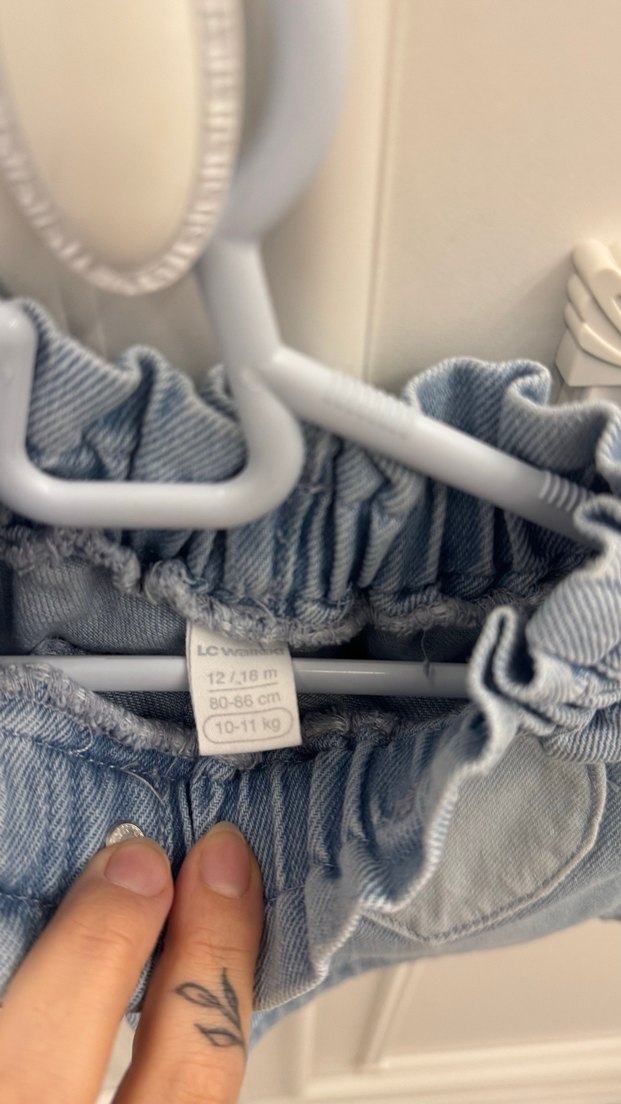 Kız bebek  için Mavi Denim Rahat Şort - Görsel 2