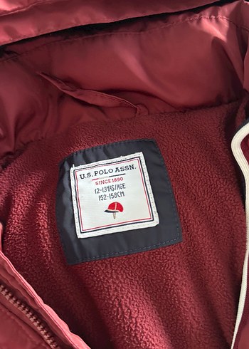 Us.polo Erkek çocuk Bordo Kapüşonlu Kışlık Mont - Görsel 2