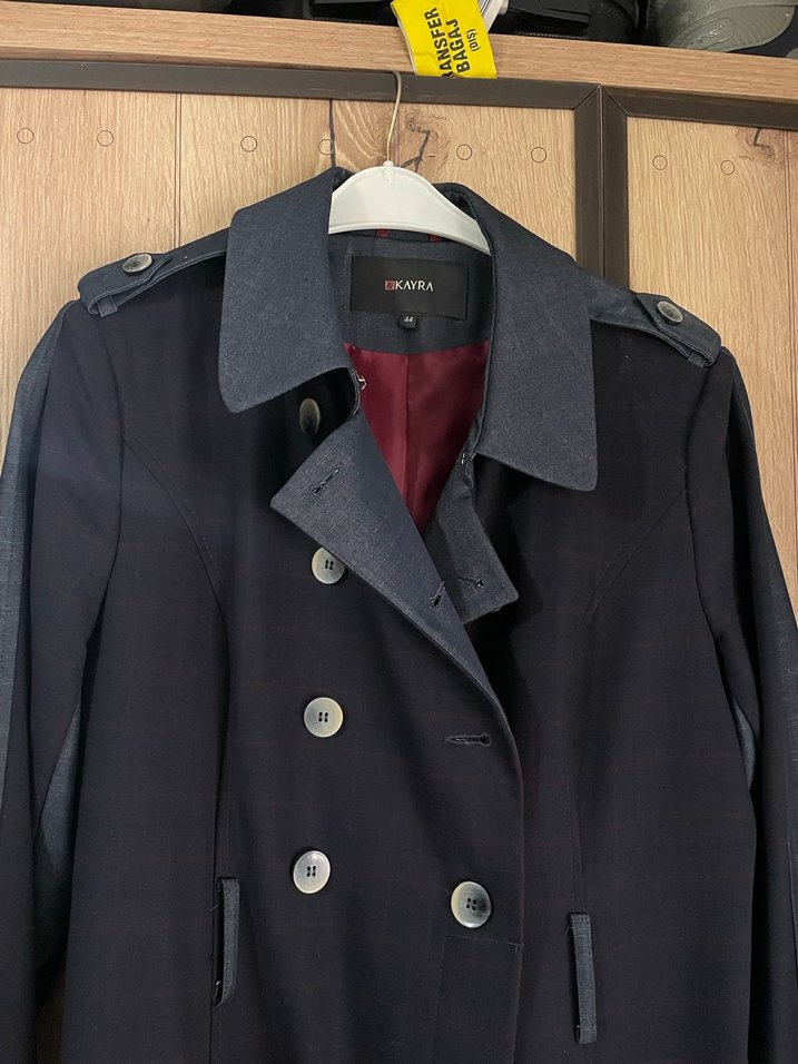 Kayra Marka Lacivert Kadın Trençkot  Şık & Klasik (44 Beden) - Görsel 3