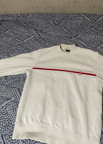 Beyaz Erkek Uzun Kollu Sweatshirt - Görsel 2