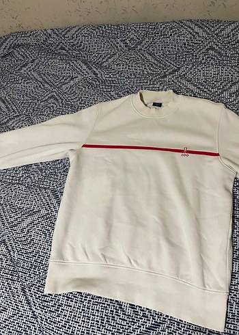 Beyaz Erkek Uzun Kollu Sweatshirt - Görsel 3