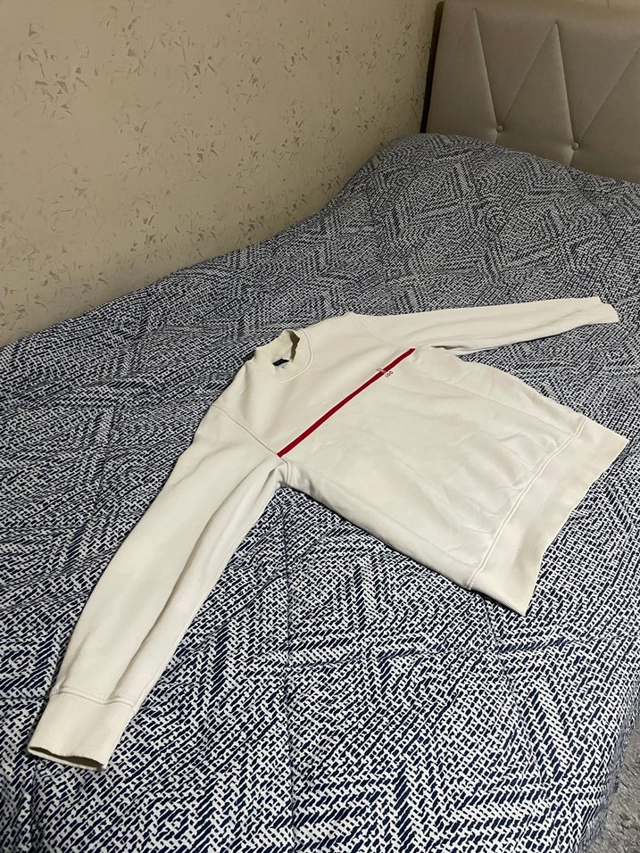 Beyaz Erkek Uzun Kollu Sweatshirt - Görsel 4