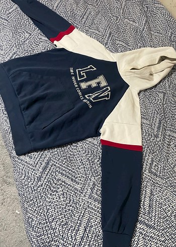 Erkek Lufian Lacivert kapüşonlu swetshirt - Görsel 3