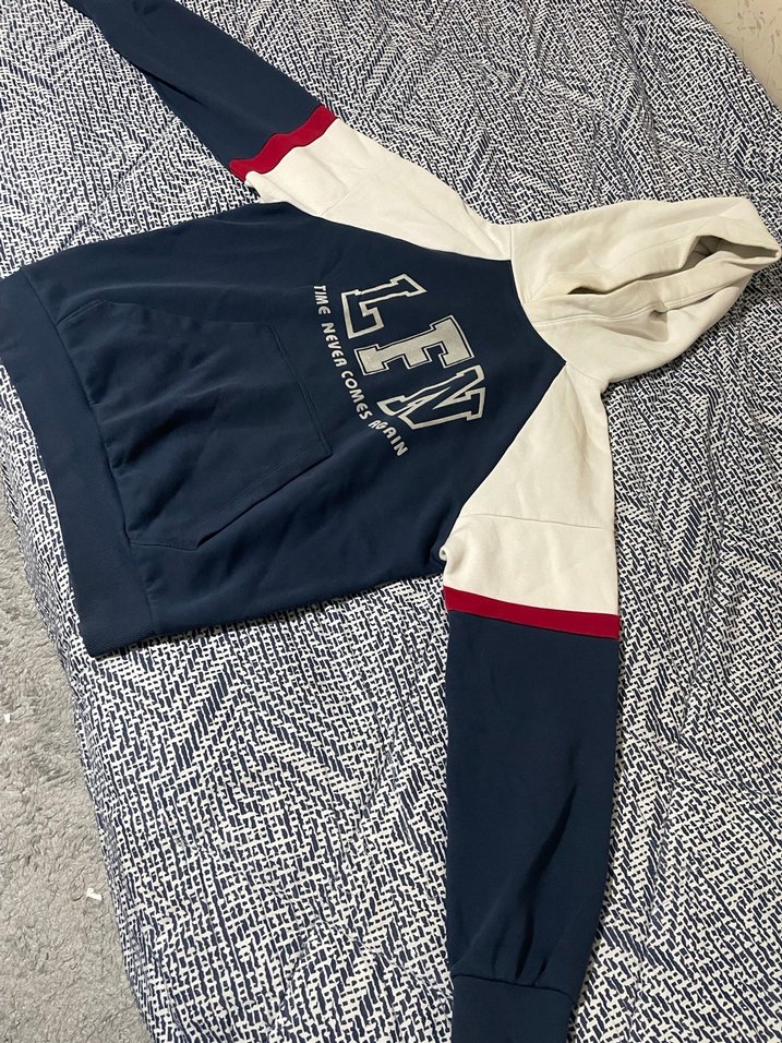 Erkek Lufian Lacivert kapüşonlu swetshirt - Görsel 3