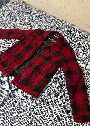 Koton Kırmızı Siyah Ekose Astarlı Ceket - Görsel 2