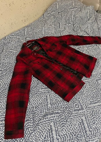 Koton Kırmızı Siyah Ekose Astarlı Ceket - Görsel 3