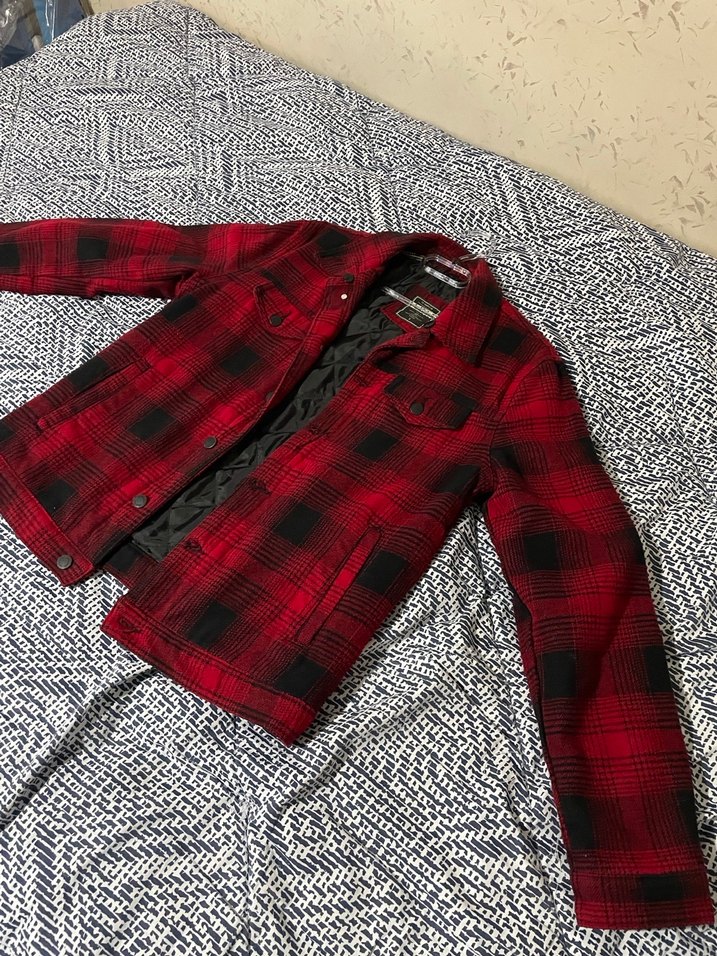 Koton Kırmızı Siyah Ekose Astarlı Ceket - Görsel 2