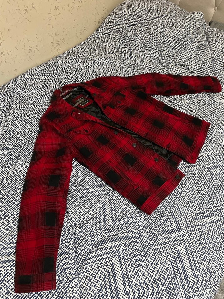Koton Kırmızı Siyah Ekose Astarlı Ceket - Görsel 3