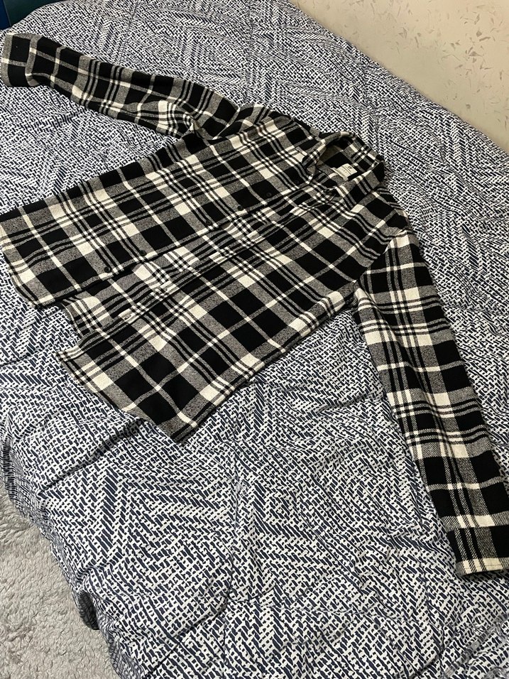 DeFacto Siyah Beyaz Ekose Oduncu Gömlek - Görsel 2