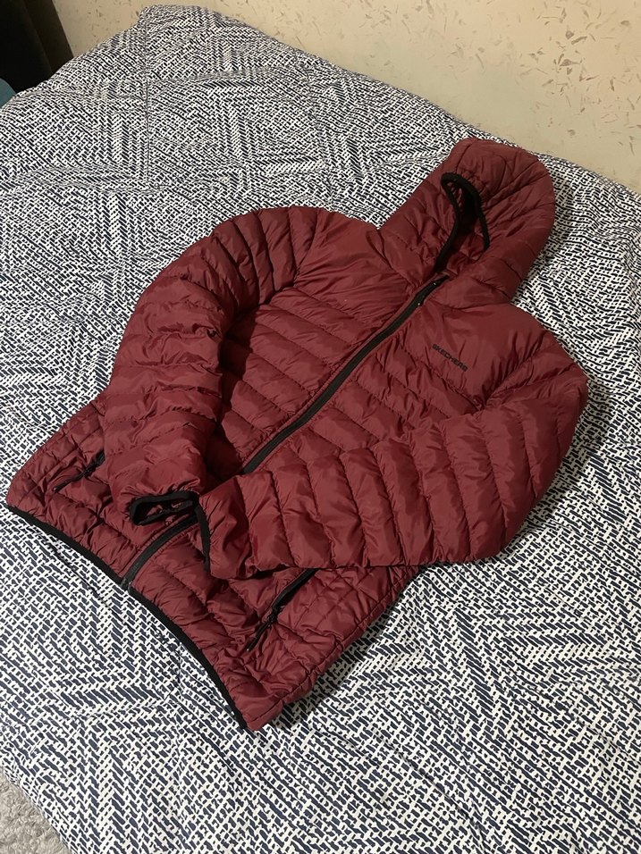 Skechers Erkek Şişme Mont   Bordo  Kapüşonlu - Görsel 2