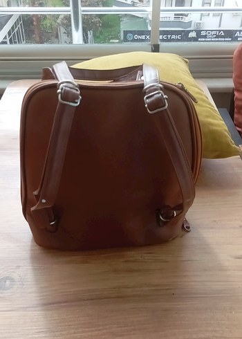 Kahverengi Deri Kadın Çanta sırt çantası - Görsel 2