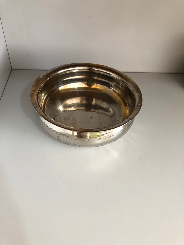 Parlak gümüş Renkli Bakır Kase - Görsel 2