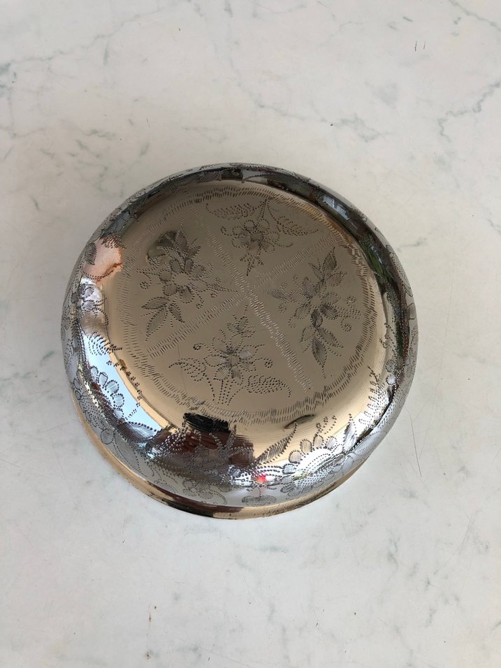 Parlak gümüş Renkli Bakır Kase - Görsel 4