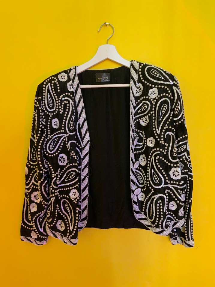 Fangaz Designs hand-beaded jacket  handmade in London (L) - Görsel 2