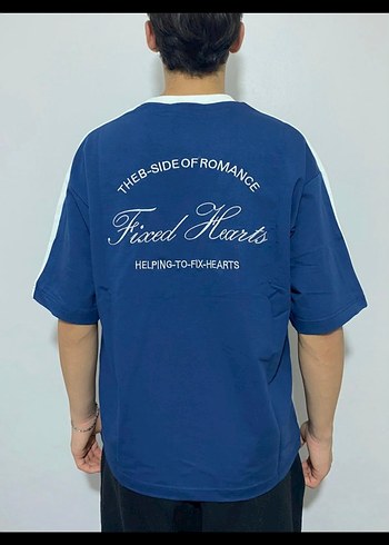 FİXED HEARTS BASKILI OVERSİZE T-SHİRT - Görsel 2