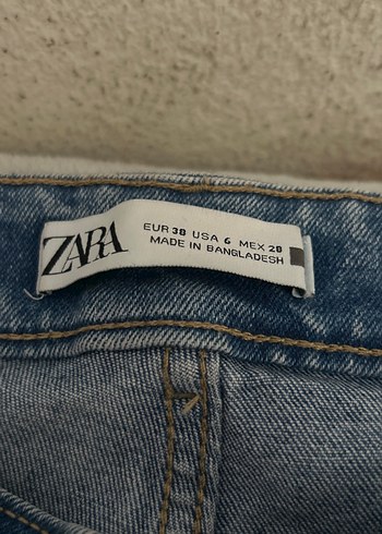 Düğmeli Mavi Kadın Denim Pantolon - Görsel 3