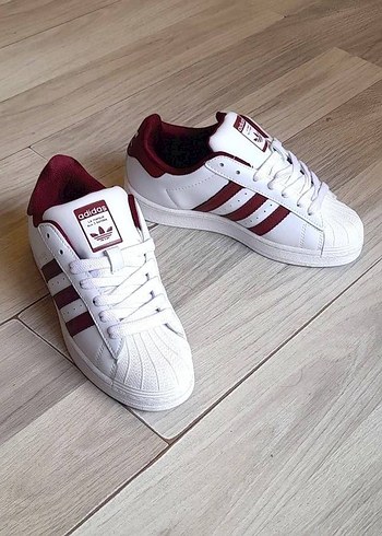 Beyaz Bordo Kadın Spor Ayakkabı - Görsel 3