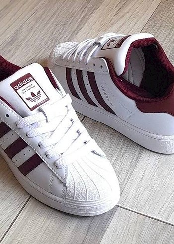 Beyaz Bordo Kadın Spor Ayakkabı - Görsel 5