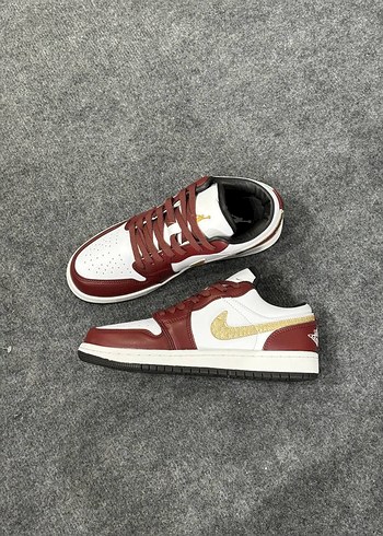 Bordo Beyaz Spor Stiletto Topuklu Kadın Sneakers - Görsel 2