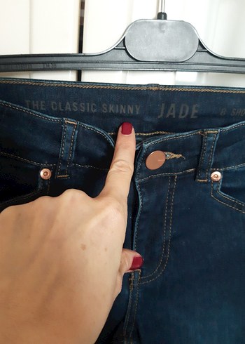 Düğmeli Lacivert Klasik Skinny Jeans - Görsel 3