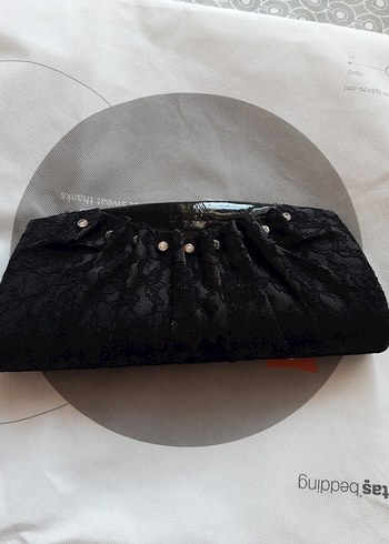 Zincir Detaylı Siyah Yılan Desenli Kadın Clutch - Görsel 6