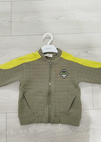 Erkek Çocuk asker yeşili fermuarlı ceket - Görsel 2