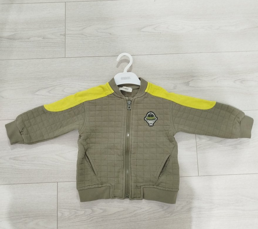 Erkek Çocuk asker yeşili fermuarlı ceket - Görsel 2