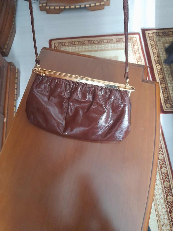 Kahverengi Vintage Deri Kadın Çanta - Görsel 2