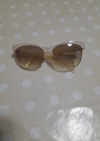 Dantel Detaylı Bej Vintage Kadın Güneş Gözlüğü - Görsel 2