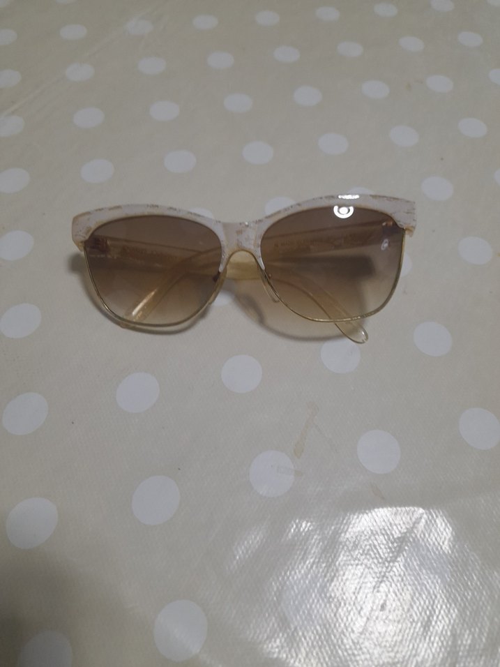 Dantel Detaylı Bej Vintage Kadın Güneş Gözlüğü - Görsel 2