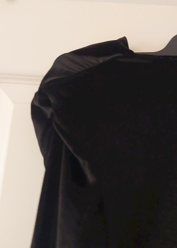 Uzun Kollu Siyah Midi V Yaka Gotik Kadife Elbise - Görsel 5