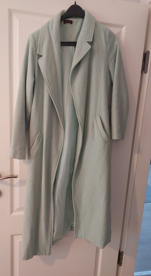 Açık Yeşil Uzun Kaban - Görsel 2