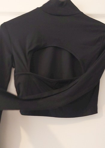 Yüksek Yakalı Siyah Sırt dekolteli Kadın Bluz - Görsel 3