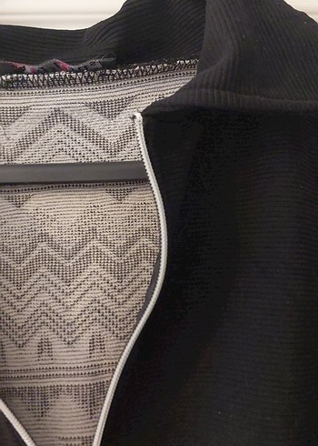 Bohem Uzun Kollu V Yakalı Fermuarlı Sweatshirt - Görsel 3