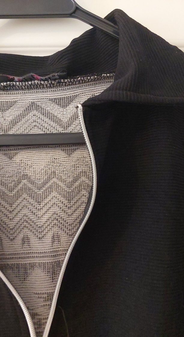 Bohem Uzun Kollu V Yakalı Fermuarlı Sweatshirt - Görsel 3