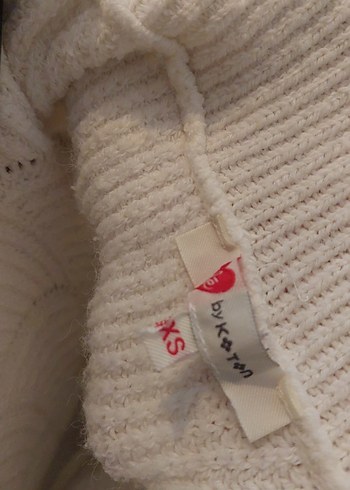 Kadın Beyaz Triko Kayık Yaka Kazak - Görsel 6